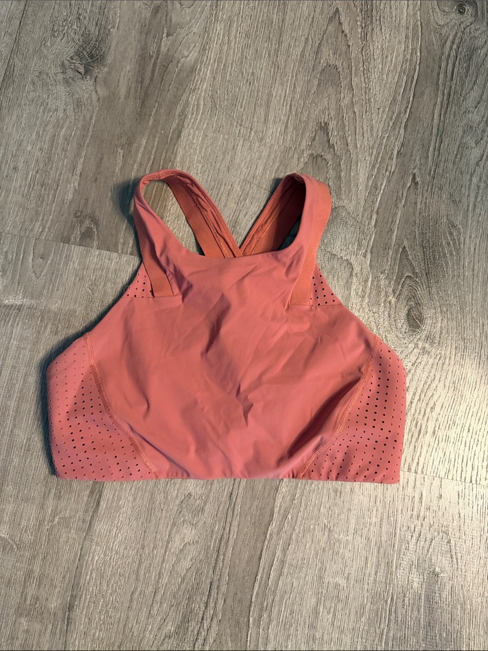 lululemon athletica Coral Perforated Racerback Sports Bra cross back comfortable